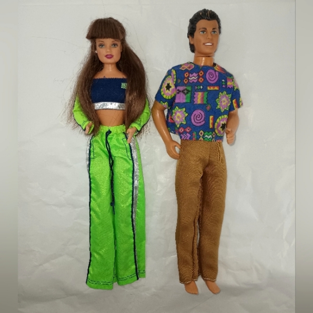 Vintage 90s Brunette Barbie Teresa & Ken Dolls